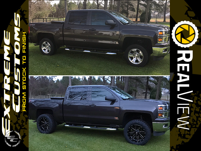 2014 Chevy Silverado 1500 With 3 5 Inch Rough Country Lift Kit Ballistic Rage 959gbx 20x10  19 Offset 20 By 10 Inch Wide Wheel Nitto Ridge Grappler 33x12 5r20 Tire 