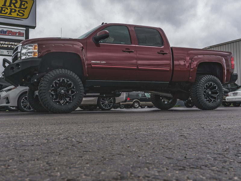 2014 Chevy Silverado 2500 With 7 Inch Lift Kit Fuel Offroad Assault 20x10  18 Offset 20 By 10 Inch Wide Wheel Atturo Trail Blade Mt 37x13 5r20 Tire 