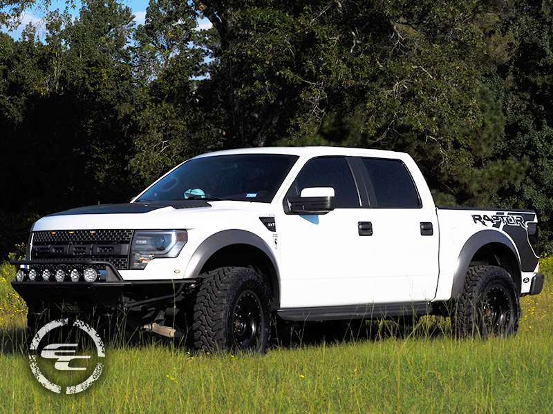 2014 Ford F 150 Raptor With1 5 2 Inch Fox Leveling Kit American Racing Ar969 Ansen 18x9 +0 Offset Toyo Open Country Mt 315 70r18 Tire 