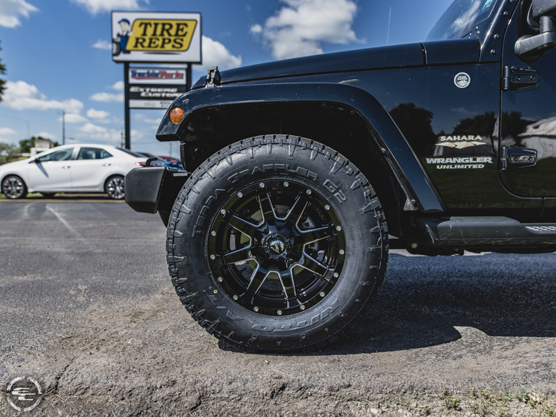 2014 Jeep Wrangler Fuel Offroad Maverick D610 18x9  12 Offset 18 By 9 Inch Wide Wheel Nitto Terra Grappler G2 275 70r18 Tire 0