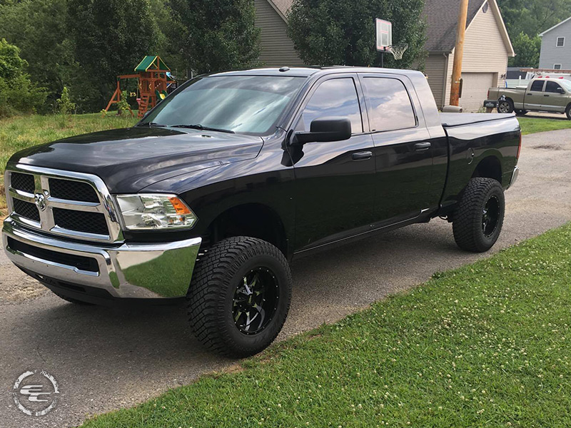 2015 Ram 2500 With 2 5 Leveling Kit Moto Metal 970 Mo970gm 18x10  24 Offset 18 By 10 Inch Wide Wheel Atturo Trail Blade Xt 35x12 5r18 Tire 