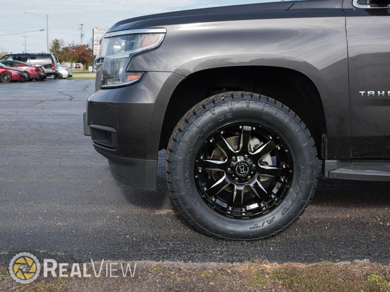 2016 Chevy Tahoe Norcal Mod 2 Inch Leveling Kit Rough Country Black Rhino Sierra Gloss Black 20x9 +12 Offset Nitto Terra Grappler G2 305 55r20 Tire 