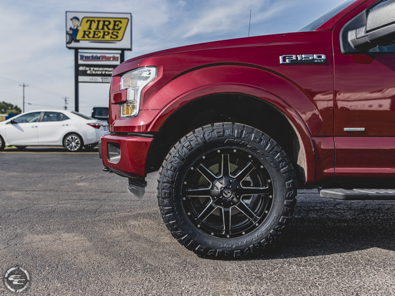2016 Ford F 150 With Leveling Kit Fuel Offroad Maverick D538 20x9 +14 Offset 20 By 9 Inch Wide Wheel Nitto Ridge Grappler 295 60r20 Tire 