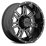 Gear Offroad Challenger 737 Gloss Black W/ Milled Accents 20x9 +0