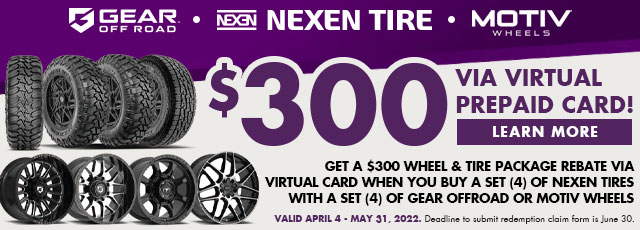 Nexen Gear Motiv $300 Rebate Banner