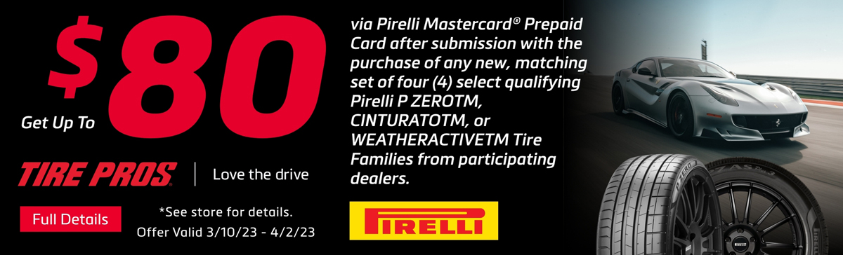 Pirelli Tire Rebate Banner
