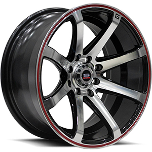 Spec-1 SPT-17 Gloss Black Machined Red Line