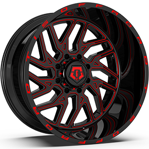 TIS Offroad 544 Black W/ Red Milled Accents