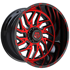 TIS Offroad 544MBR Gloss Black W/ Red Machined Face