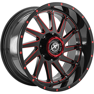 XF Offroad XF-216 Gloss Black Red Milled