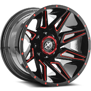 XF Offroad XF-218 Gloss Black Red Milled