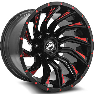 XF Offroad XF-224 Gloss Black Red Milled
