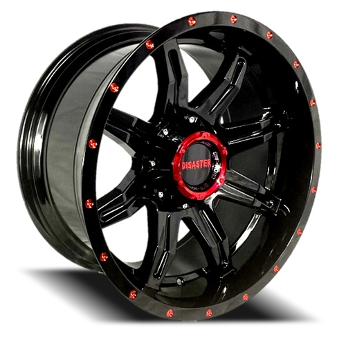 Disaster Off Road D02 Gloss Black W/ Candy Red Milled Accents