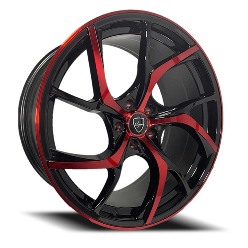 Elegance E008 Gloss Black W/ Candy Red Face