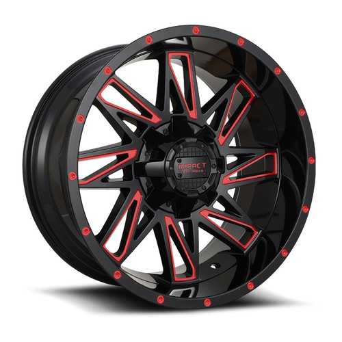 Impact 814 Gloss Black W/ Red Milling