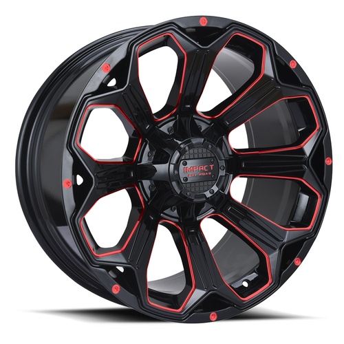 Impact 817 Gloss Black W/ Red Milling