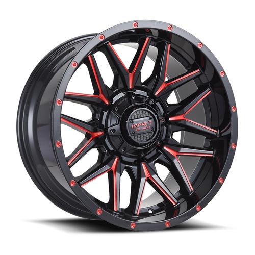 Impact 819 Gloss Black W/ Red Milling