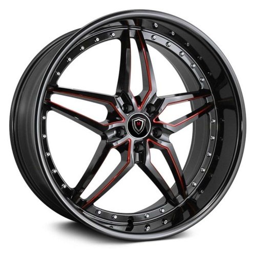 Marquee Wheels M5331A Black W/ Red Milling