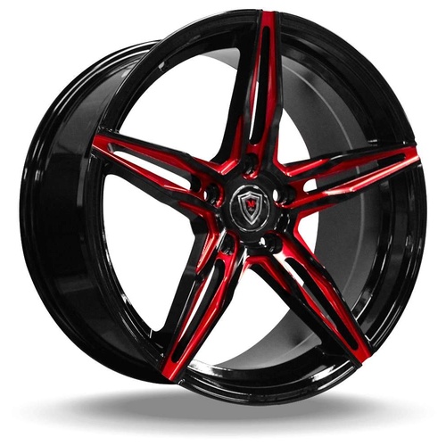 Marquee Wheels M8888 Black W/ Red Milling