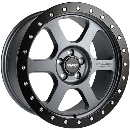 Falcon Wheels V1 Matte Gunmetal W/ Matte Black Ring