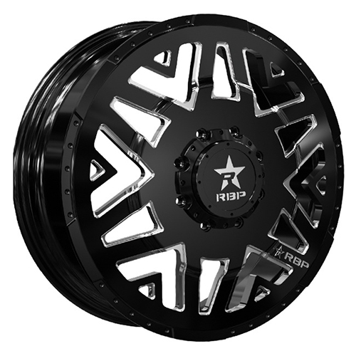 Rolling Big Power Apex 12R Gloss Black W/ Machined Grooves Front