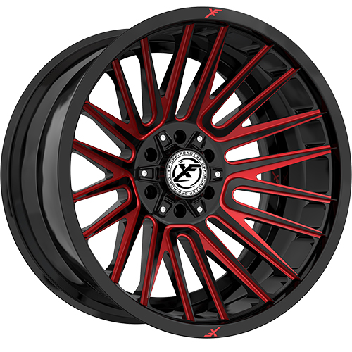 XF Offroad XF-234 Gloss Black Machined W/ Red Milled Accents