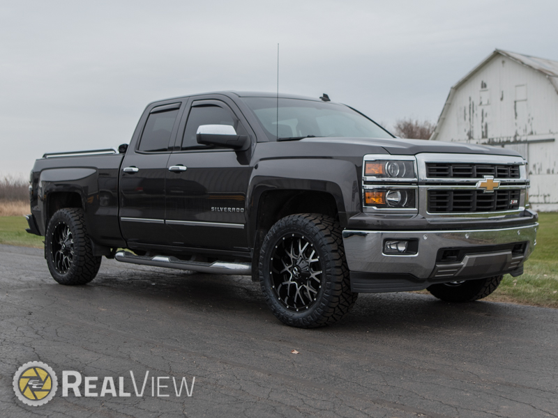 2015 Chevrolet Silverado 1500 With Dropstars Ds645 Ds645mb 20x9 +0 Offset 20 By 9 Inch Wide Wheel Nitto Ridge Grappler 285 55r20 Tire 
