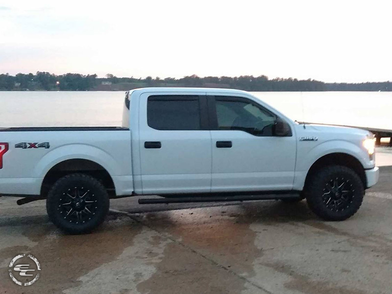 2015 Ford F 150 With 2 Inch Rough Country Leveling Kit Fuel Offroad Maverick 18x9  12 Offset 18 By 9 Inch Wide Wheel Atturo Trail Blade Mt 33x12 5r18 Tire 