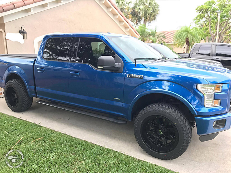 2015 Ford F 150 With 3 Inch Leveling Kit Moto Metal 984 20x12  44 Offset 20 By 12 Inch Wide Wheel Atturo Trail Blade Xt 33x12 5r20 Tire 