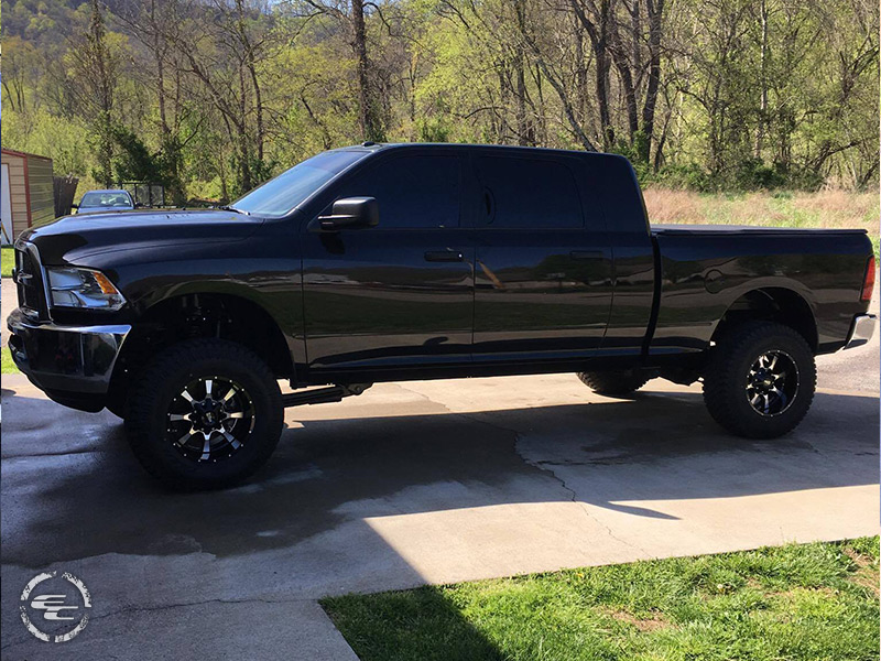 2015 Ram 2500 With 2 5 Leveling Kit Moto Metal 970 Mo970gm 18x10  24 Offset 18 By 10 Inch Wide Wheel Atturo Trail Blade Xt 35x12 5r18 Tire 