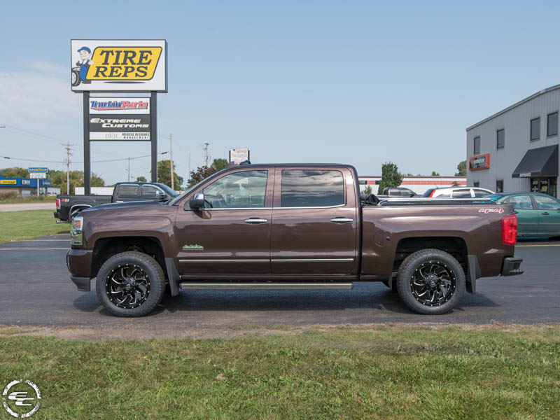 2016 Chevy Silverado 1500 With Fuel Offroad Cleaver D574 20x9 20 By 9 Inch Wide Wheel +1 Offset Toyo Open Country At Ii 275 55r20 Tire 