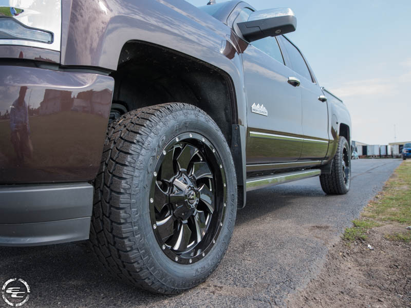 2016 Chevy Silverado 1500 With Fuel Offroad Cleaver D574 20x9 20 By 9 Inch Wide Wheel +1 Offset Toyo Open Country At Ii 275 55r20 Tire 