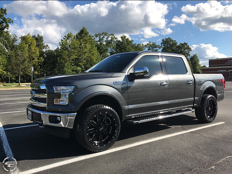 2017 Ford F 150 With 2 Inch Leveling Kit Moto Metal 962 Mo962b 22x10 22 By 10 Inch Wide Wheel  18 Offset Atturo Trail Blade Xt 305 45r22 Tire 