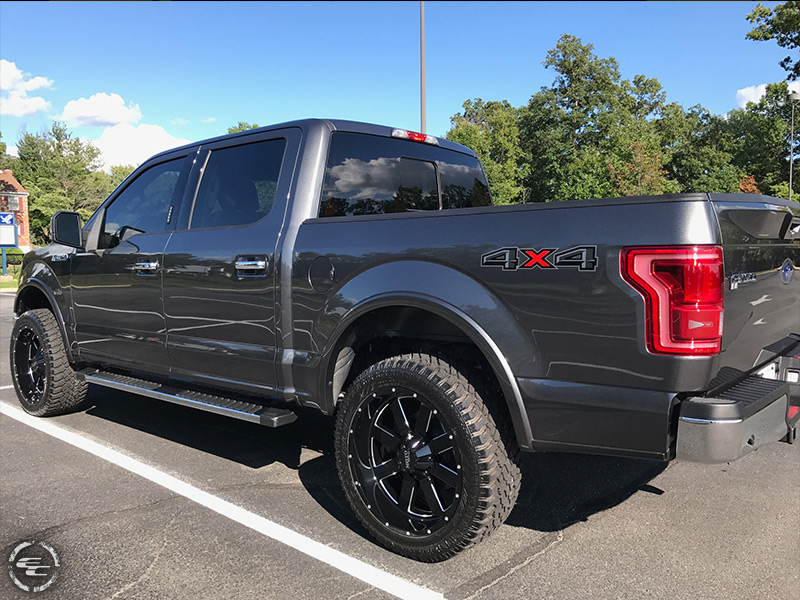 2017 Ford F 150 With 2 Inch Leveling Kit Moto Metal 962 Mo962b 22x10 22 By 10 Inch Wide Wheel  18 Offset Atturo Trail Blade Xt 305 45r22 Tire 