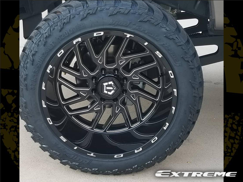 2018 Ford F250 Super Duty 24x14 TIS Wheels 37x13.5R24 AMP Tires Zone