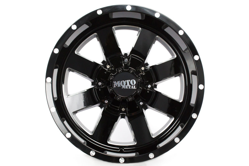 RealView Of Moto Metal MO962 Gloss Black W Milled Accents 18x10 24 