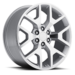 Factory Reproductions FR 44 GMC Sierra Gloss Silver W/ Machined Face 20x9 +27