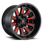 Fuel Offroad Hardline D620 Black W/ Red Milled Spokes 18x9 -12