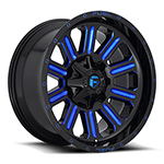 Fuel Offroad Hardline D646 Gloss Black W/ Blue Milled Spokes 20x9 +2