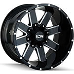 Ion Alloy 141 Gloss Black W/ Milled Spokes 17x9 +18