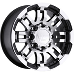 Vision Offroad Warrior VI375 Black W/ Machined Face 16x8 +12