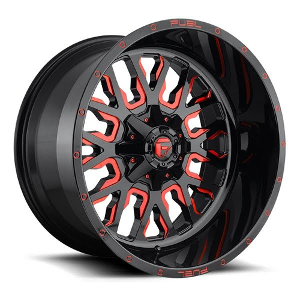 Fuel Offroad Stroke D612 Black W/ Red Milled Spokes