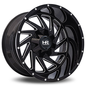 Hardrock H704 Gloss Black Milled Wheel