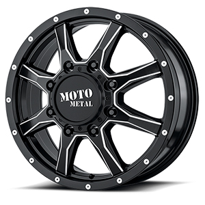 Moto Metal MO995 Dually Front Satin Black W/ Milled Spokes