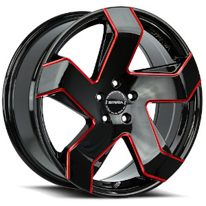 Strada Coltello S65 Gloss Black Milled Red Edge