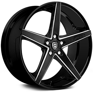 Lexani R-Four R04 Gloss Black W/ Milled Spokes 22x9 +15