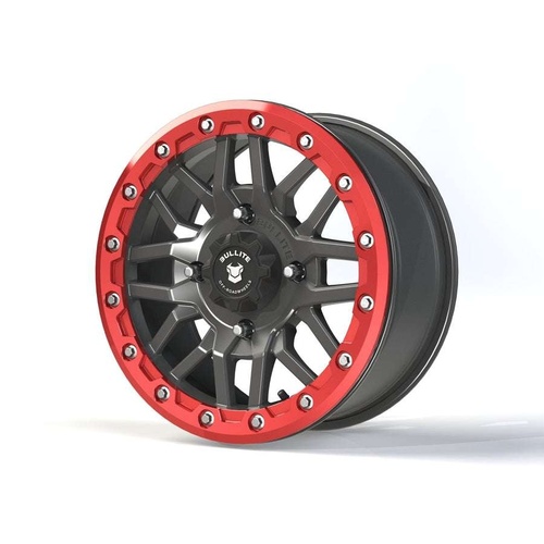 Bullite Bt-06 Gunmetal Gray W/ Bullite Red Beadlock - Part Number BT061407041561113 Bullite Bt-06 Gunmetal Gray W/ Bullite Red Beadlock Photo