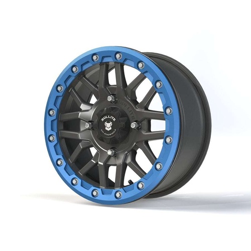 Bullite Bt-06 Gunmetal Gray W/ Sapphire Blue Beadlock - Part Number BT061407041371114 Bullite Bt-06 Gunmetal Gray W/ Sapphire Blue Beadlock Photo