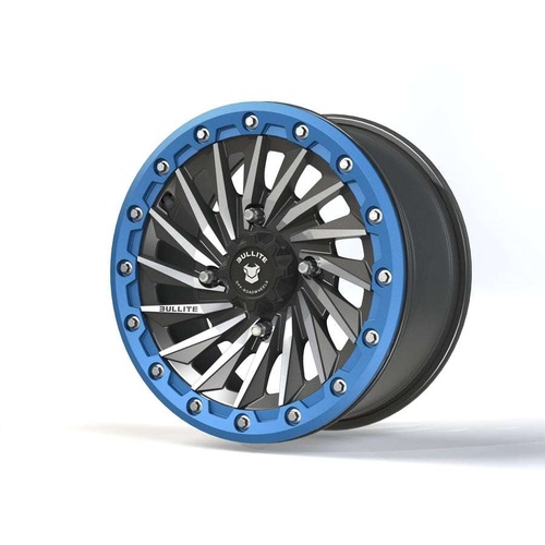 Bullite Bt-08 Gunmetal Gray W/ Sapphire Blue Beadlock - Part Number BT081407041561114 Bullite Bt-08 Gunmetal Gray W/ Sapphire Blue Beadlock Photo