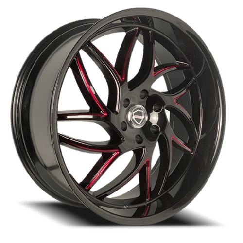 Elegance Magic Gloss Black W/ Candy Red Milled Accents Photo